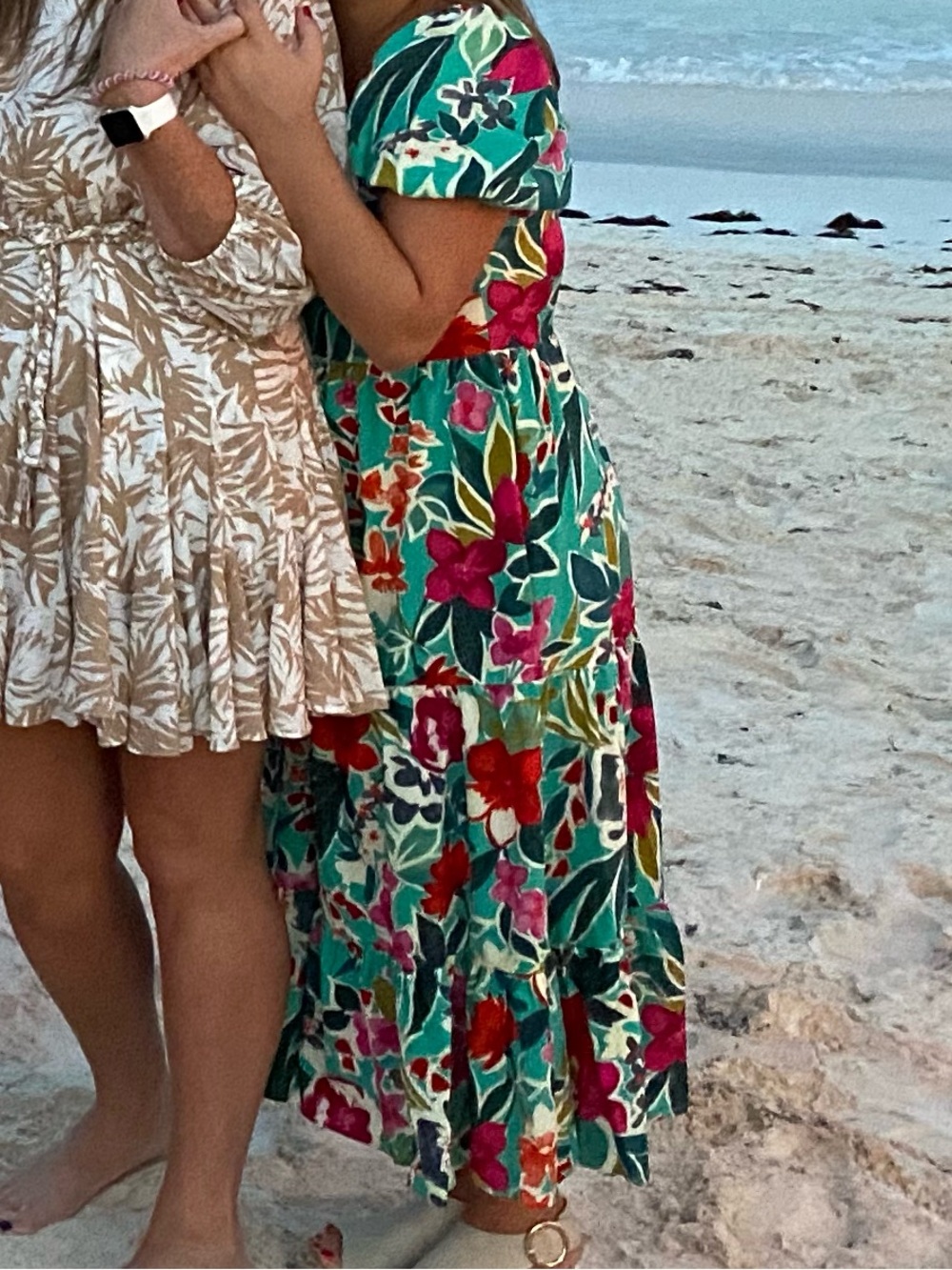 Teal Floral Puff-Sleeve Maxi Dress - Picture 9 of 11